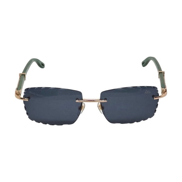 Porta Romana Sunglasses with acqyamarina color lenses and wooden temples - Picture 3 of 5